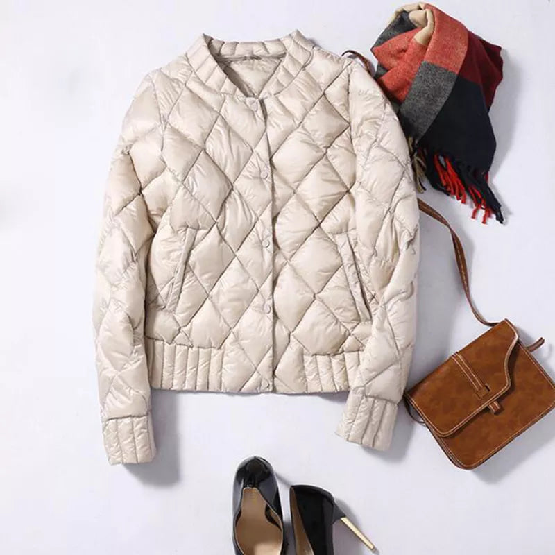 SEDUTMO Winter Women Down Jackets Ultra Light Duck Down Coat Short Puffer Jacket Autumn Parkas ED039